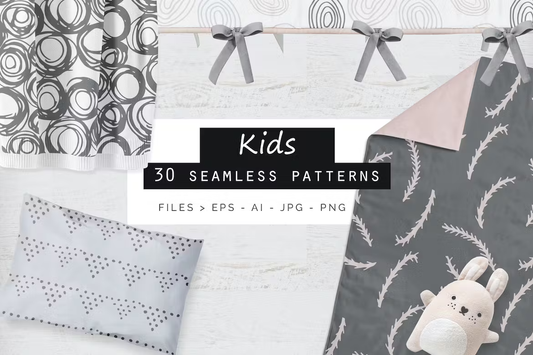 Cute Kids Seamless Patterns