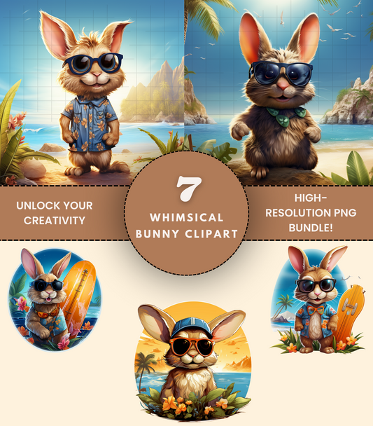 Whimsical Bunny Clipart Bonanza: Unlock Your Creativity with High-Resolution PNG Bundle!